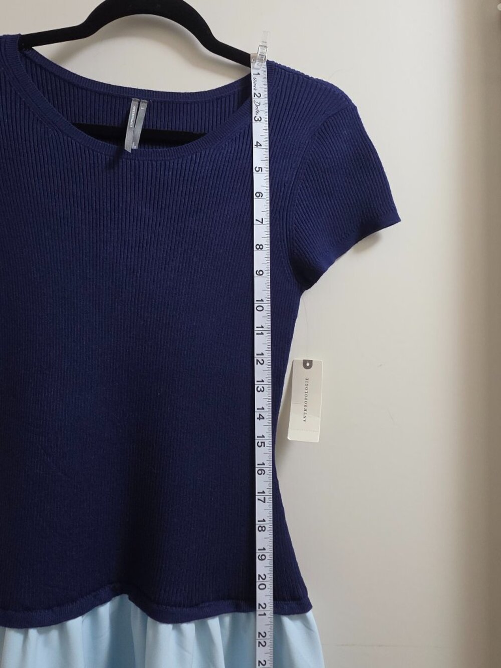 ANTHROPOLOGIE Short Sleeve Twofer Sweater Midi Dress - Picture 5 of 10